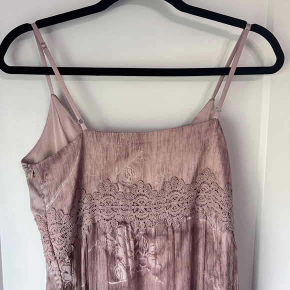 BHLDN Lace Maxi Dress Size 4 Purple Rose Gold Formal Dress Wedding Guest Elegant - Picture 14 of 15
